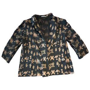 Vintage‎ Jones Of Houston Open front Jacket Kimono With Abstract Print